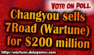 Changyou sells 7Road (Wartune) for $200 million