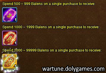 Wartune Events 11 October 2015 - coupons