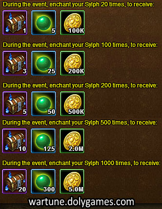 Wartune Events 25 October - sylph enchant