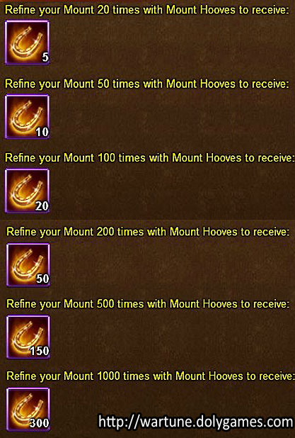 Mount Refine daily rewards - Wartune Events 13 November 2015