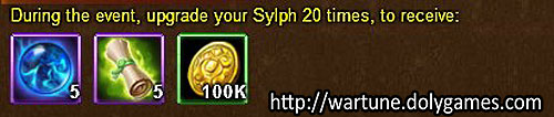 Sylph Upgrade unlimited - Wartune Events 12 November 2015