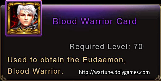 Blood Warrior Card item description Wartune