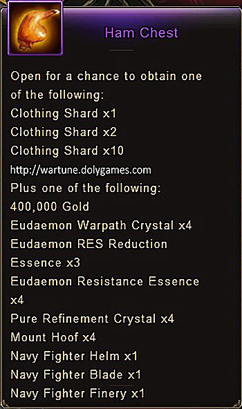 Ham Chest item description Wartune