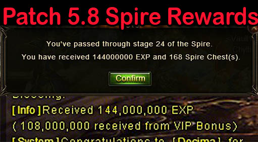 Patch 5.8 Spire Rewards