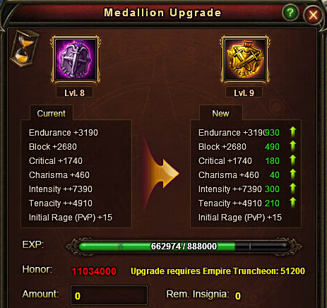 Rank 8 and 9 Mythic Dragon Medallion