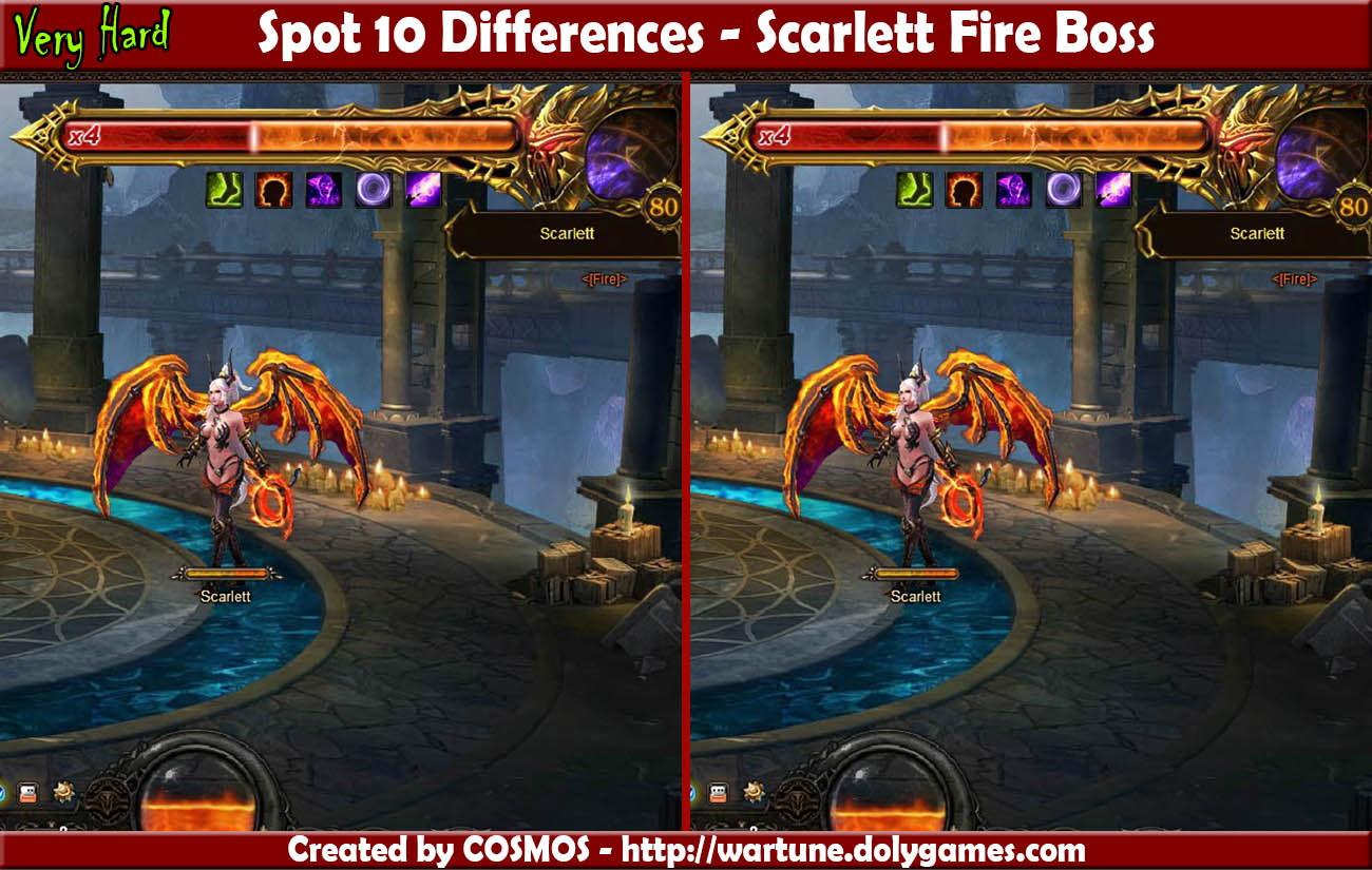 Spot 10 Differences - Scarlett Fire Boss