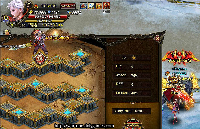 Road to Glory Attack and RES buffs
