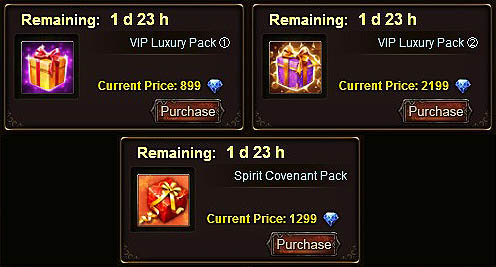 VIP and Spirit Pack offers