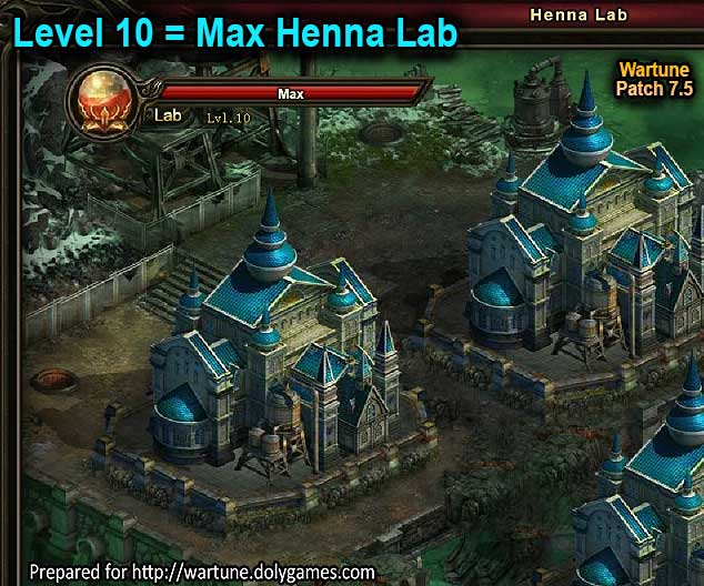 Level 10 = Max Henna Lab Wartune