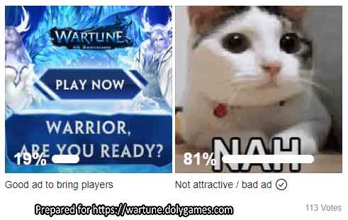 Poll on Wartune's ad trying to attract more players