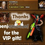 Thank you Benj for VIP! :)