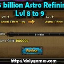 Astro Slot Refining Level 8 to 9 Costs