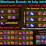 Wartune Events 18 July 2015