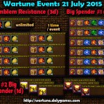 Wartune Events 21 July 2015