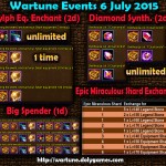 Wartune Events 6 July 2015