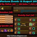 Wartune Events 13 August 2015