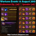 Wartune Events 14 August 2015