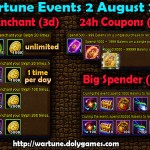 Wartune Events 2 August 2015