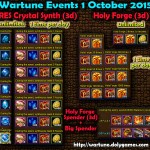 Wartune Events 1 October 2015