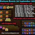 Wartune Events 20 September 2015