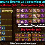 Wartune Events 24 September 2015