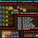 Wartune Events 27 September 2015