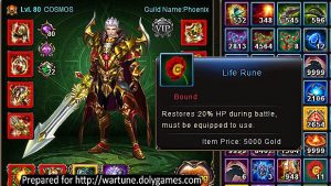 Life Rune item Wartune RIP