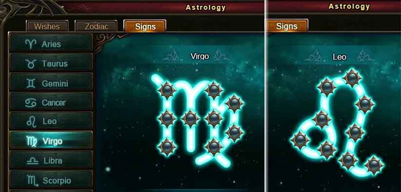 Astrology window Wartune Patch 8.0