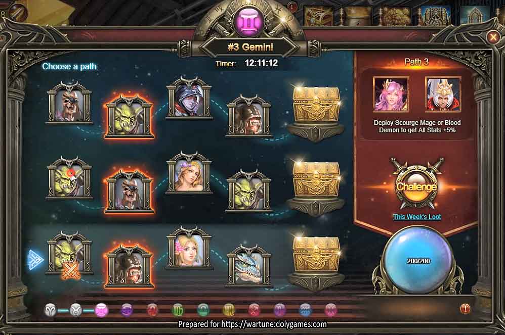 New ZODIAC PALACE Guide - Wartune Patch 8.0