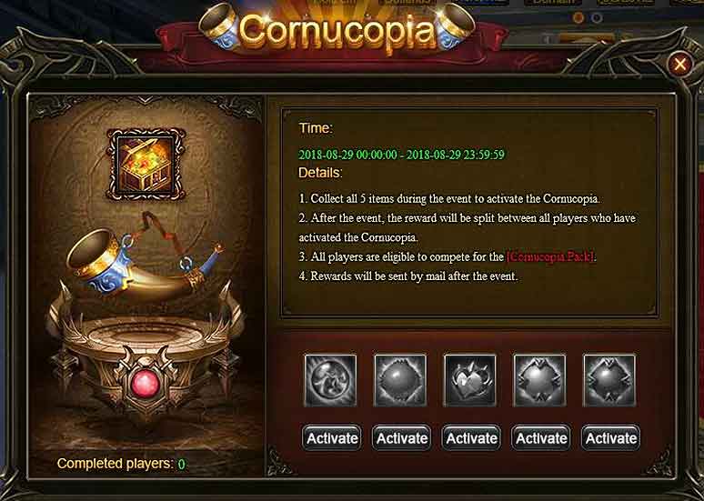 Wartune Patch 8.1 Cornucopia guide 2
